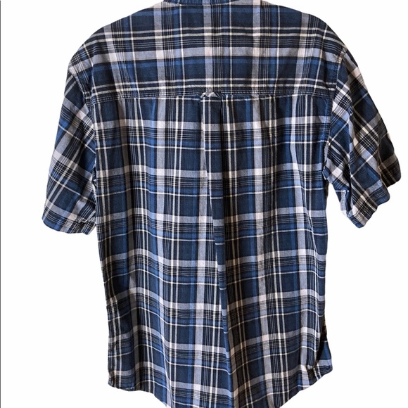 Men’s Blue Stripes Short Sleeves Shirt - Picture 2 of 5